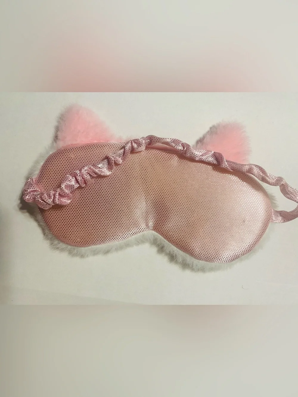 Kids Pink & White Fox Sleep Mask - Cute Touch Detail